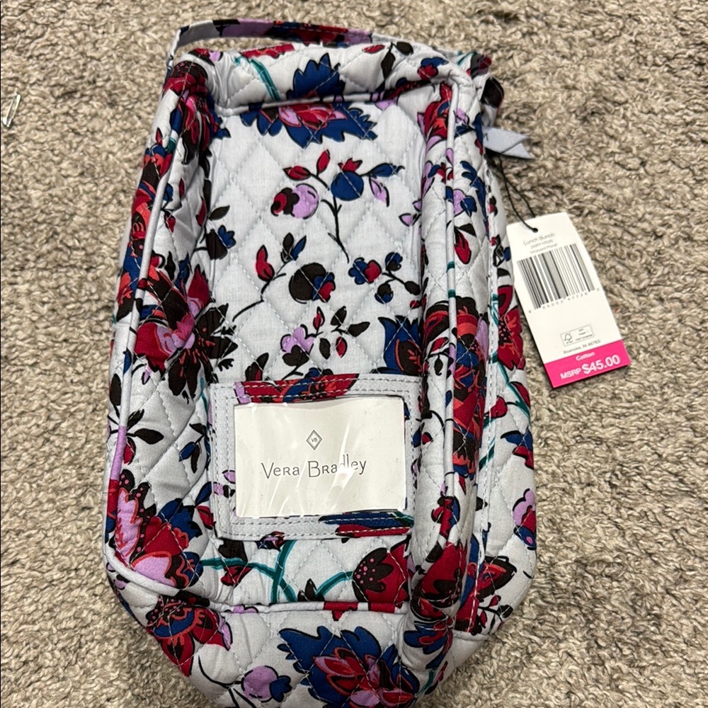 Vera Bradley Red and Blue lunch box Floral Design